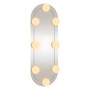 Espejo de pared ovalado con luces LED vidrio 15x40 cm