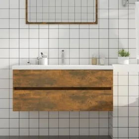 Vanity unit made of smoked oak plywood, 100x38.5x45 cm by vidaXL, Bathroom furniture - Ref: Foro24-815657, Price: 56,49 €, Di...