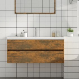 Waschtischunterschrank aus geräuchertem Eichenholz 100x38,5x45 cm von vidaXL, Badezimmermöbel - Ref: Foro24-815657, Preis: 57...