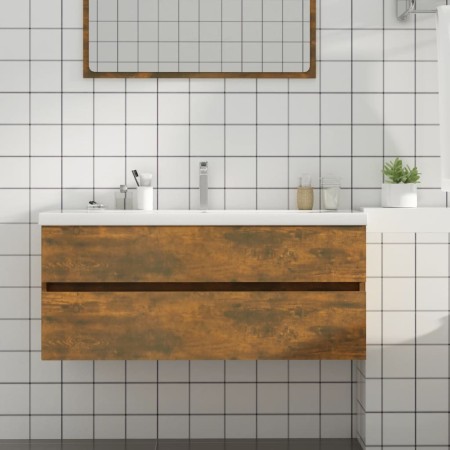 Waschtischunterschrank aus geräuchertem Eichenholz 100x38,5x45 cm von vidaXL, Badezimmermöbel - Ref: Foro24-815657, Preis: 57...