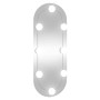 Espejo de pared ovalado con luces LED vidrio 20x50 cm