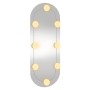 Espejo de pared ovalado con luces LED vidrio 20x50 cm