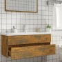 Waschtischunterschrank aus geräuchertem Eichenholz 100x38,5x45 cm von vidaXL, Badezimmermöbel - Ref: Foro24-815657, Preis: 57...