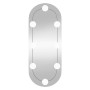 Espejo de pared ovalado con luces LED vidrio 20x50 cm