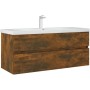 Vanity unit made of smoked oak plywood, 100x38.5x45 cm by vidaXL, Bathroom furniture - Ref: Foro24-815657, Price: 57,26 €, Di...