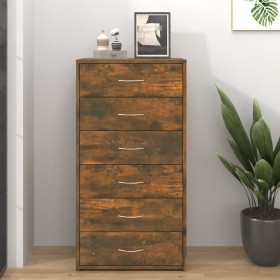 Aparador con 6 cajones contrachapado roble ahumado 50x34x96 cm de vidaXL, Aparadores - Ref: Foro24-815363, Precio: 97,30 €, D...