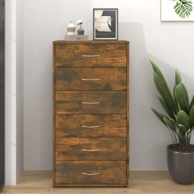 Sideboard with 6 drawers smoked oak plywood 50x34x96 cm by vidaXL, Sideboards - Ref: Foro24-815363, Price: 95,81 €, Discount: %