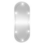 Espejo de pared ovalado con luces LED vidrio 25x60 cm