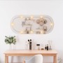 Espejo de pared ovalado con luces LED vidrio 25x60 cm
