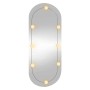 Espejo de pared ovalado con luces LED vidrio 25x60 cm