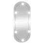 Espejo de pared ovalado con luces LED vidrio 35x80 cm