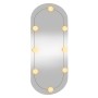 Espejo de pared ovalado con luces LED vidrio 35x80 cm