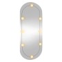 Espejo de pared ovalado con luces LED vidrio 40x90 cm