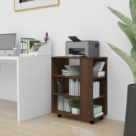 Wardrobe with wheels brown oak plywood 60x35x75cm by vidaXL, Lockers and storage cabinets - Ref: Foro24-815968, Price: 58,59 ...