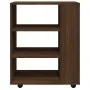Wardrobe with wheels brown oak plywood 60x35x75cm by vidaXL, Lockers and storage cabinets - Ref: Foro24-815968, Price: 58,59 ...