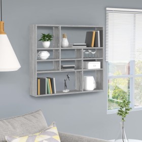 Sonoma graues Wandregal aus Holzwerkstoff, 90 x 16 x 78 cm von vidaXL, Regale und Regale - Ref: Foro24-815559, Preis: 47,40 €...