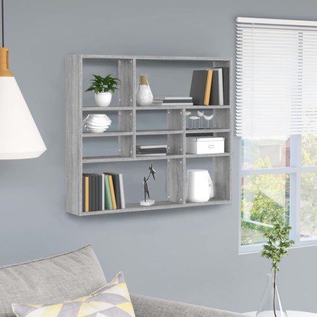 Sonoma graues Wandregal aus Holzwerkstoff, 90 x 16 x 78 cm von vidaXL, Regale und Regale - Ref: Foro24-815559, Preis: 47,40 €...