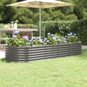 Jardinera arriate acero galvanizado gris 224x80x36 cm Jardinera arriate acero galvanizado gris 224x80x36 cm