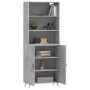 Aparador alto madera contrachapada gris hormigón 69,5x34x180 cm