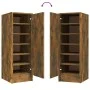 Mueble zapatero madera contrachapada roble ahumado 32x35x92 cm de vidaXL, Zapateros y organizadores de calzado - Ref: Foro24-...