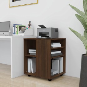 Wardrobe with wheels brown oak plywood 60x53x72cm by vidaXL, Lockers and storage cabinets - Ref: Foro24-815971, Price: 63,60 ...