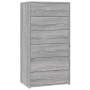 Aparador con 6 cajones contrachapado gris Sonoma 50x34x96 cm de vidaXL, Aparadores - Ref: Foro24-815364, Precio: 99,61 €, Des...