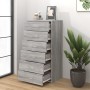 Aparador con 6 cajones contrachapado gris Sonoma 50x34x96 cm de vidaXL, Aparadores - Ref: Foro24-815364, Precio: 99,61 €, Des...
