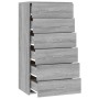 Aparador con 6 cajones contrachapado gris Sonoma 50x34x96 cm de vidaXL, Aparadores - Ref: Foro24-815364, Precio: 99,61 €, Des...