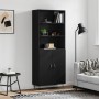 Aparador alto madera contrachapada negro 69,5x34x180 cm