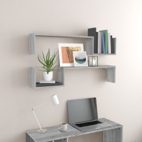 Wandregale 2 Stück graues Sonoma-Holz 100x15x20 cm von vidaXL, Regale und Regale - Ref: Foro24-815934, Preis: 24,27 €, Rabatt: %
