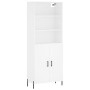 Aparador alto madera contrachapada blanco 69,5x34x180 cm