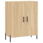 Aparador alto madera contrachapada color roble 69,5x34x180 cm