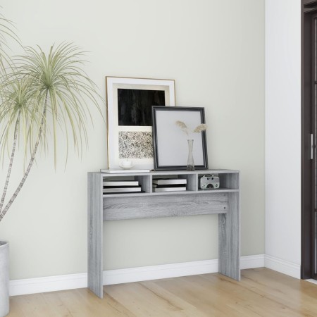 Sonoma gray plywood console table 105x30x80 cm by vidaXL, Side tables - Ref: Foro24-815940, Price: 48,87 €, Discount: %