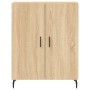 Aparador alto madera contrachapada color roble 69,5x34x180 cm
