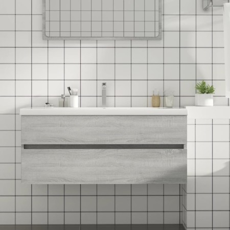 Sonoma gray engineered wood washbasin cabinet 100x38.5x45cm by vidaXL, Bathroom furniture - Ref: Foro24-815658, Price: 56,82 ...