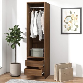 Kleiderschrank aus braunem Eichenholz mit Schubladen 50x50x200 cm von vidaXL, Kleiderschränke - Ref: Foro24-815350, Preis: 17...