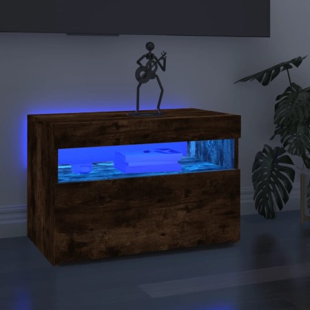TV-Schrank mit LED-Leuchten, Farbe Eiche geräuchert, 60 x 35 x 40 cm von vidaXL, TV-Möbel - Ref: Foro24-815678, Preis: 47,98 ...