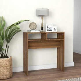 Konsolentisch aus braunem Eichensperrholz, 78 x 30 x 80 cm von vidaXL, Seitentische - Ref: Foro24-815938, Preis: 35,95 €, Rab...