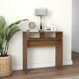 Mesa consola madera contrachapada roble marrón 78x30x80 cm de vidaXL, Mesas auxiliares - Ref: Foro24-815938, Precio: 35,84 €,...