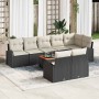 Conjunto de sofá de jardín 9 pcs Negro Poliratán