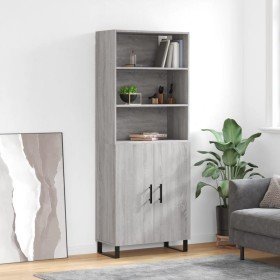 Aparador alto madera contrachapada gris sonoma 69,5x34x180 cm Aparador alto madera contrachapada gris sonoma 69,5x34x180 cm