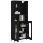 Aparador alto madera contrachapada negro 69,5x34x180 cm