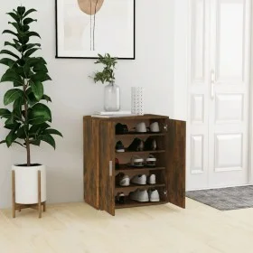 Schuhschrank aus geräucherter Eichen-Sperrholz 60x35x70 cm. von vidaXL, Schuhregale und Schuhorganisatoren - Ref: Foro24-8160...