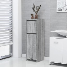 Armario de baño madera contrachapada gris Sonoma 30x30x95 cm