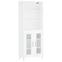 Aparador alto madera contrachapada blanco 69,5x34x180 cm