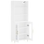 Aparador alto madera contrachapada blanco 69,5x34x180 cm