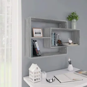 Sonoma gray engineered wood wall shelf 104x20x58.5 cm by vidaXL, Shelves and shelves - Ref: Foro24-815289, Price: 40,46 €, Di...