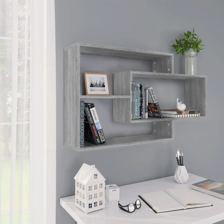 Sonoma gray engineered wood wall shelf 104x20x58.5 cm by vidaXL, Shelves and shelves - Ref: Foro24-815289, Price: 41,09 €, Di...