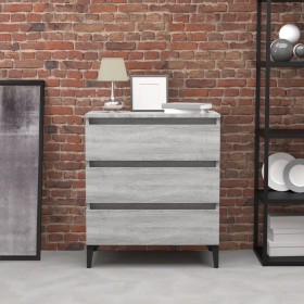 Sonoma graues Sperrholz-Sideboard 60x35x69 cm von vidaXL, Sideboards - Ref: Foro24-815808, Preis: 70,34 €, Rabatt: %