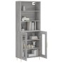 Aparador alto madera contrachapada gris sonoma 69,5x34x180 cm